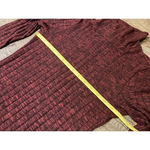 American Eagle Ribbed Mock Neck Dress Heather Burgundy Keyhole Back Size S/P - Picture 4 of 9